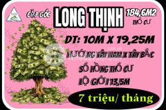 Cho thuê cặp nền góc 184,6m² đường số 4 11 kdc long thịnh, cái răng, tp cần thơ