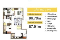 Cho thuê căn hộ khuông việt 3 phòng ngủ, kế bên công viên đầm sen, giá 12trtháng