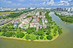 Bán biệt thự góc 2 mặt tiền view sông, giá rẻ, dt 14x18m, đối diện đh rmit, kdc ven sông tân phong