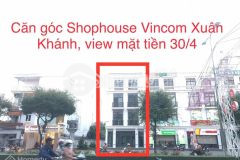 Cho thuê căn shophouse 1 trệt 3 lầu góc 2 mặt tiền vincom xuân khánh giá 65 triệu