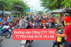 Bán nền khu công nghiệp phú hoà đường cổng cty tbs giá 1tỉ450