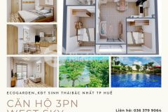 Căn hộ 3 pnwest skykđt ecogarden huếview sông như ý