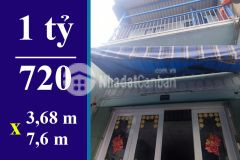 Bán nhà quận 7 dưới 2 tỷ. dt 3,68 x 7,6m nở hậu. hẻm 1247 huỳnh tấn phát