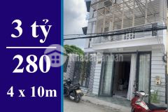 Bán nhà dưới 4 tỷ nhà bè. dt 4 x 10, 1 lầu, sổ hồng riêng, mặt tiền hẻm xe hơi mét