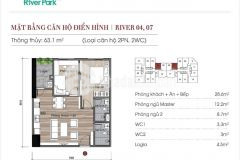 Bán gấp căn hộ 2 phòng ngủ view sông giá rẻ nhất dự án