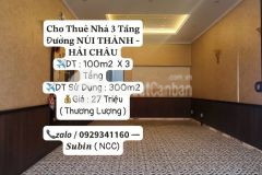 Cho thuê nhà 3 tầng mặt tiền núi thành hải châu