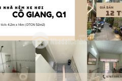 Bán nhà hxh đường cô giang, p.cô giang q1 dtcn 52m2 vuông vức. giá 12 tỷ tl
