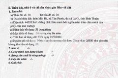 Gia đình bán đất xã mũi đá, tân phước, tx, la gi, bình thuận dt 44600m2 4,5 hecta giá 14ty