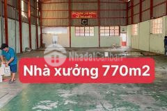 Cho thuê xưởng 770m2 mặt tiền đường vườn thơm, bình lợi, bc