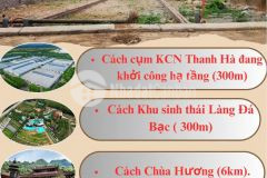 Đất gần kcn thanh hà chỉ 440trlô đất ở đô thị sổ đỏ liền tay