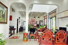 Cho thuê nhà biệt thự 1 lầu mới đẹp góc 2 mặt tiền fill nội thất cao cấp kdc cty 8 cái răng