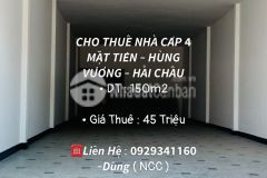 Cho thuê nhà 150m2 mặt tiền hùng vương hải châu