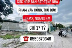 Đất cần bán gấp đường phạm văn đông thủ đức 95m2 giá 17 tỷ
