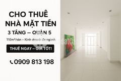Cho thuê nhà nguyên căn 3 tầng mặt tiền q5