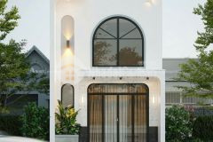 Bán căn nhà trệt lửng đang xây dựng 3 phòng ngủ thiết kế hiện đại mặt tiền lộ giới 28m đường a4