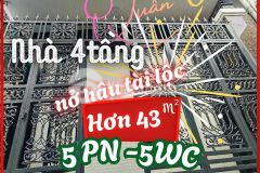 Q.8 43m² ngang 4.7m 4 tầng, chi gân 7 ty co nha nơ hâu, 5pn, 5wc kê bên parcmall