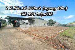 Chính chủ bán 2 lô liền kề diện tích rộng 420m2 ngang 10m cách trường học chỉ 200m chỉ 890 triệu