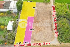 Bán nền thổ lúa 572m2 có 5x29m thổ cư mt bê tông 3m cách ql1a 1km tại xã nhựt chánh, bến lức