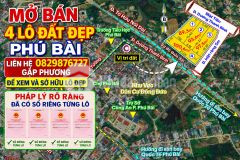 Mở bán 4 lô đất đẹp trung tâm phú bài giá chỉ từ 1tỷ 400 triệu