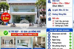 Cho thuê mặt tiền ngang 8.8m trung tâm ninh kiều tp cần thơ