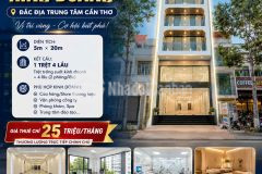 Mặt tiền kinh doanh đắc địa 1 trệt 4 lầu trung tâm cần thơ