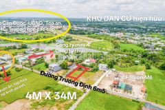 4m x 34m đất thổ mặt tiền đường 6.5m ngay trung tâm tt cần đước quốc lộ 50