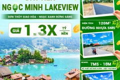 Đất nền hoà tiến ngọc minh lakeview giá nhỉnh 1,3x tỷ