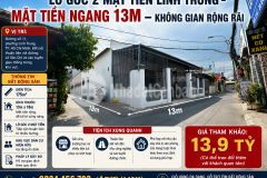 Mặt tiền cực khủng 13m nhìn là mê sở hữu quỹ tọa độ vàng 2 mặt thoáng trung tâm linh trung