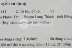 Chính chủ bán đất thổ cư phường phước tân, thành phố đồng nai