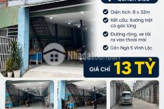 Bán xưởng 1 quách điêu hẽm xe tải 8 x 33m giá 13 tỷ tl
