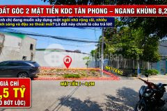 Đất góc 2 mặt tiền kdc tân phong ngang khủng 8,2m