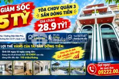 Bán tòa chdv quận 3 103m² giá 28.8 tỷ, dòng tiền 110 trtháng
