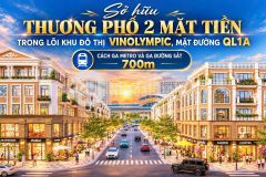Chỉ từ 150 triệum2 shophouse 5 tầng mặt trục ql1a nằm ở lõi khu c, thành phố olympic