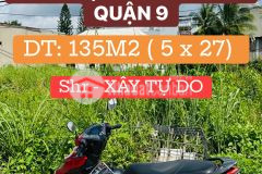 Đất đẹp 135m2 ngang 5m dài 27m sát chợ long trường giá tốt chỉ 5,4 tỷ