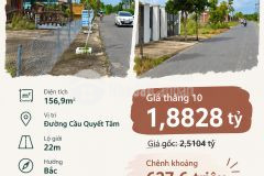 156,9m2 đất thổ cư sổ hồng riêng mặt tiền đường lộ 22m ngay trung tâm phường cần đước mớ