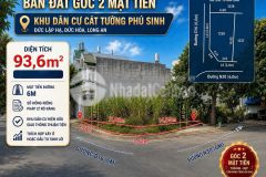 Bán đất đức hoà tỉnh tây ninh dt 93,6 m2 shr 2tỷ050tr. lh0903974577