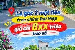 Lô góc 2 mặt tiền trục đường chính giá chỉ 8xx triệu